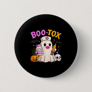 Funny Boo Tox Aesthetic Nurse Ghost Skull Pumpkin 6 Cm Round Badge