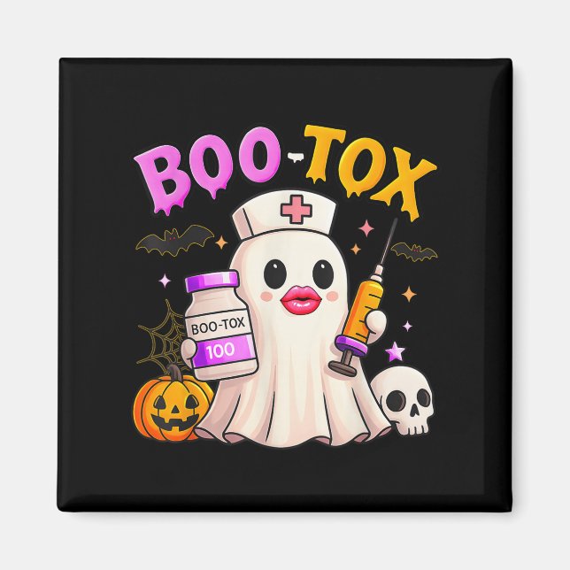 Funny Boo Tox Aesthetic Nurse Ghost Skull Pumpkin  Magnet (Front)