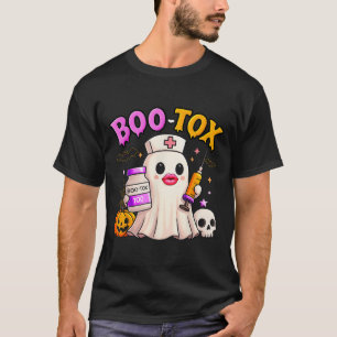 Funny Boo Tox Aesthetic Nurse Ghost Skull Pumpkin T-Shirt