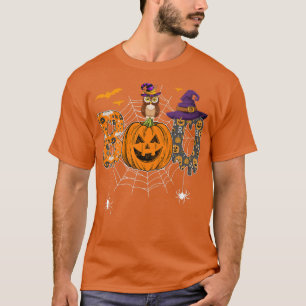 Funny Boo Witch Sipders Pumpkins Happy Halloween C T-Shirt