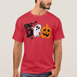 Funny boo with ghost and pumpkins for halloween co T-Shirt