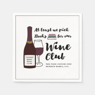 Funny Book Club   Drink Wine Club Girls Night Out Napkin