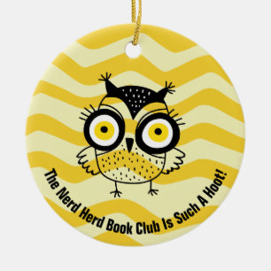 Funny Book Club Owl Modern Ceramic Tree Decoration