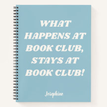 Funny Book Club Quote Personalised Blue Journal
