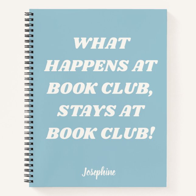 Funny Book Club Quote Personalised Blue Journal (Front)