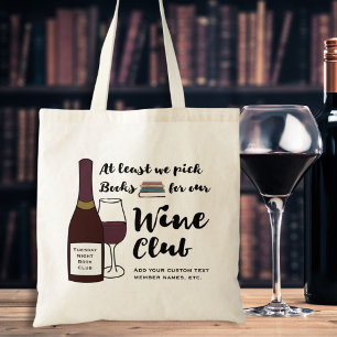 Funny Book Club Really Wine Club Custom Book Bag