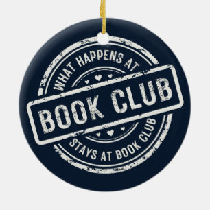 Funny Book Club Saying Christmas Gift Ceramic Tree Decoration