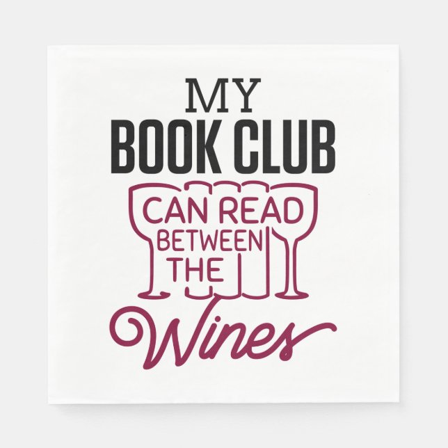 Funny Book Club Wine Napkin (Front)
