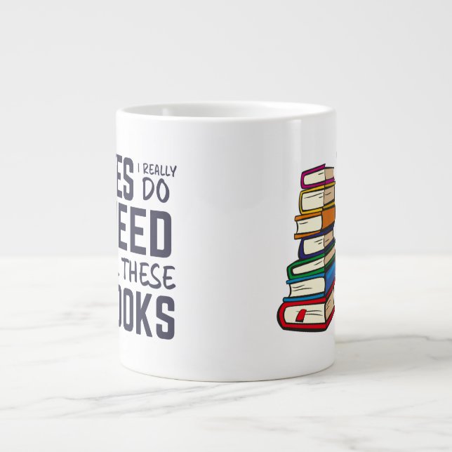 Funny Book Collector | Addicted to Reading Large Coffee Mug (Front)