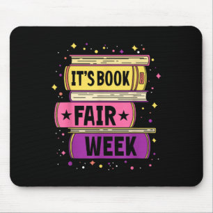 Funny Book Fair Bookworm Library Its Book Fair Wee Mouse Mat