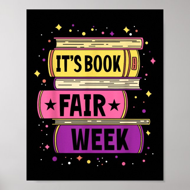 Funny Book Fair Bookworm Library Its Book Fair Wee Poster (Front)
