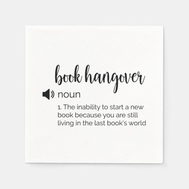 Funny Book hangover Definition Napkin (Front)