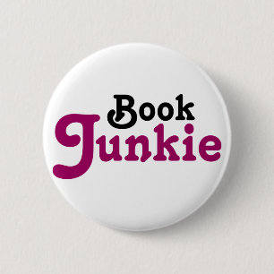 Funny Book Junkie Reading Gift 6 Cm Round Badge