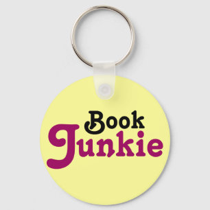 Funny Book Junkie Reading Gift Key Ring