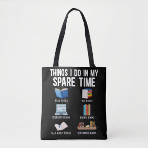 Funny Book Lover Humour Bookworm Reader Tote Bag