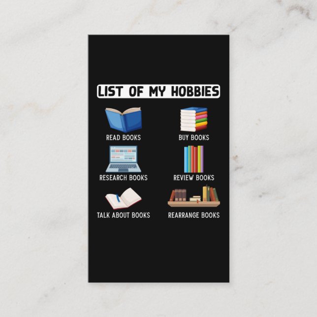 Funny Book Lover Humour Bookworm Reading Business Card (Front)