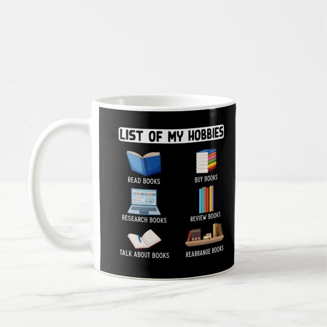Funny Book Lover Humour Bookworm Reading Coffee Mug (Left)