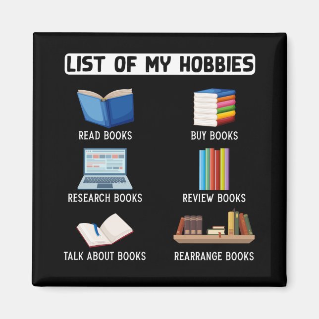 Funny Book Lover Humour Bookworm Reading Magnet (Front)