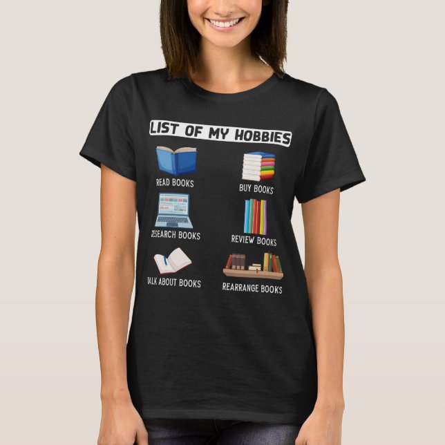 Funny Book Lover Humour Bookworm Reading T-Shirt (Front)