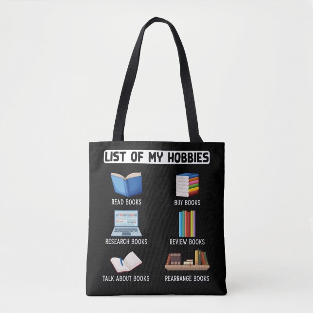 Funny Book Lover Humour Bookworm Reading Tote Bag (Front)