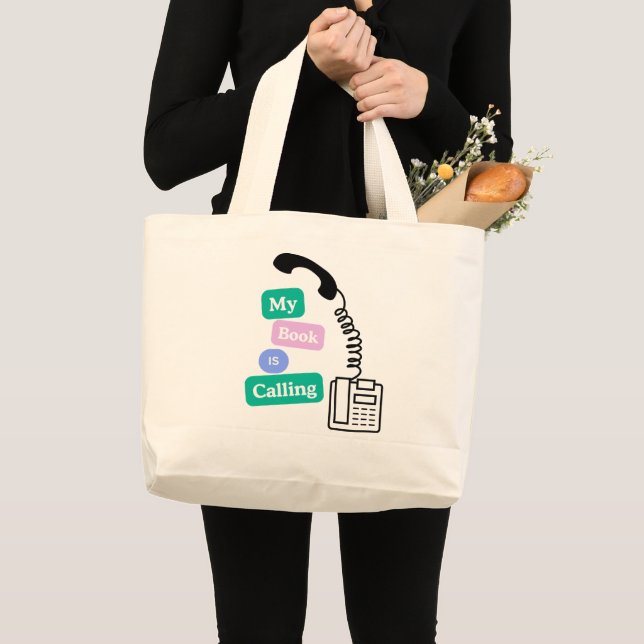 Funny Book Lover Reading Quote Large Tote Bag (Front (Product))