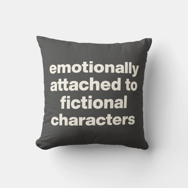 Funny Book Lovers Quote Simple Black and White Cushion (Front)