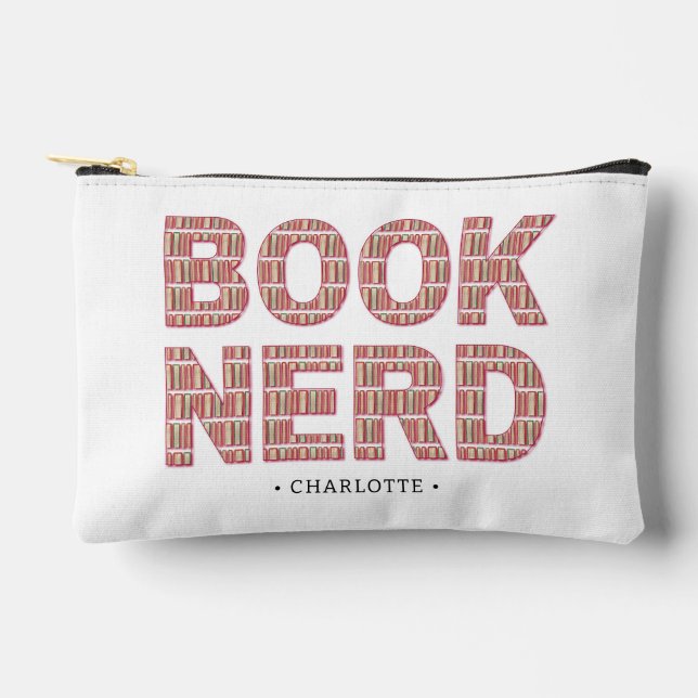 Funny Book Nerd Quote For Reader's Personalised Accessory Pouch (Front)