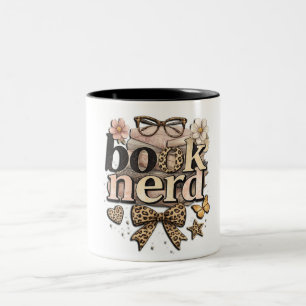 Funny Book Nerd Two-Tone Coffee Mug