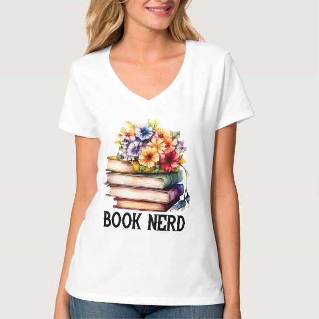 Funny book nerd word art  T-Shirt (Front)