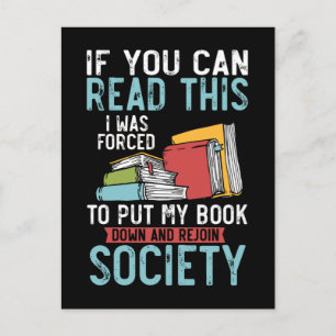 Funny Book Reader Author Novel Reading Postcard