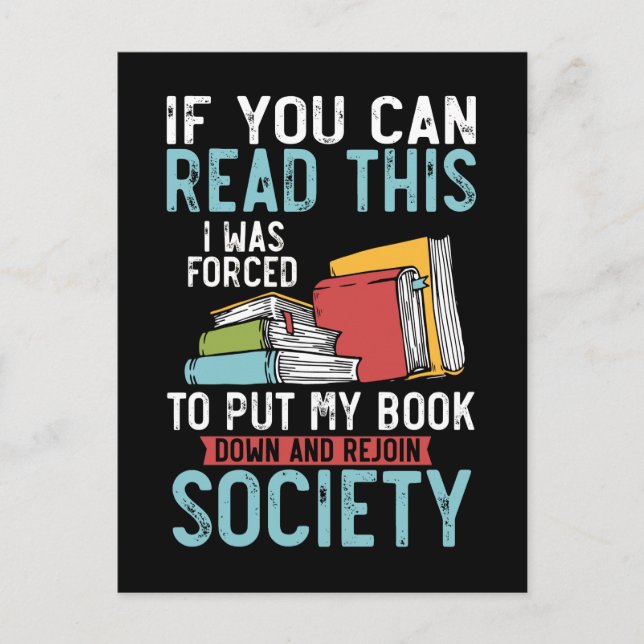 Funny Book Reader Author Novel Reading Postcard (Front)