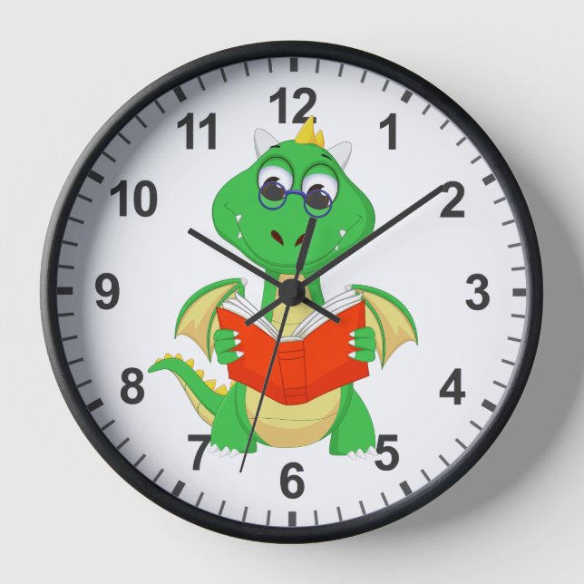 Funny Book Reading - Bookworm Clock (Front)