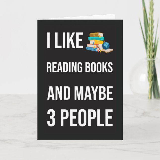 Funny Book Reading Cards Humor Reader Bookworm (Front)