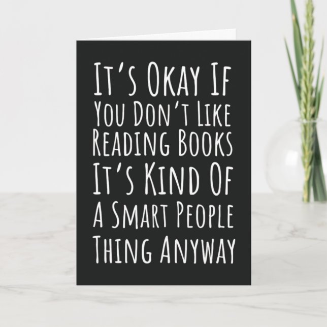 Funny Book Reading Cards Humor Reader Library (Front)