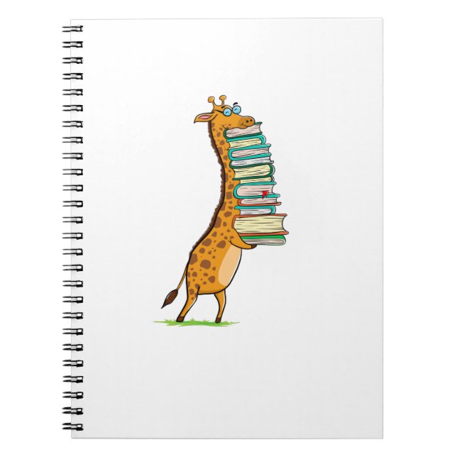 Funny Book Reading Giraffe I Love My Library   (Front)