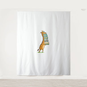 Funny Book Reading Giraffe I Love My Library   Tapestry