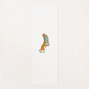 Funny Book Reading Giraffe I Love My Library Yoga Mat