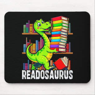 Funny book readosaurus dinosaur books library mouse mat