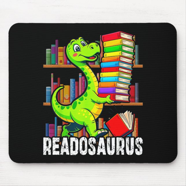 Funny book readosaurus dinosaur books library mouse mat (Front)