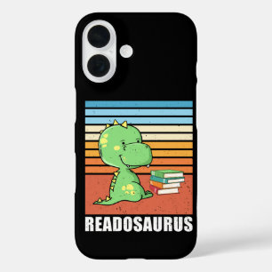 Funny Book Readosaurus Dinosaur Reading Dino Retro iPhone 16 Case