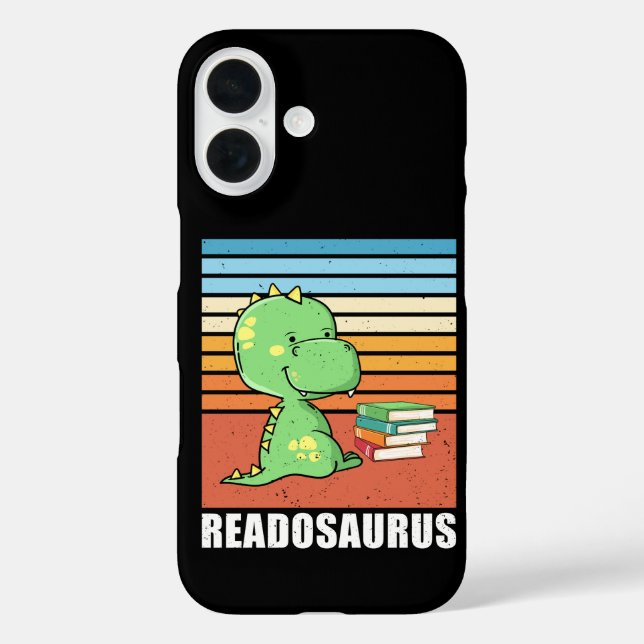 Funny Book Readosaurus Dinosaur Reading Dino Retro Case-Mate iPhone Case (Back)