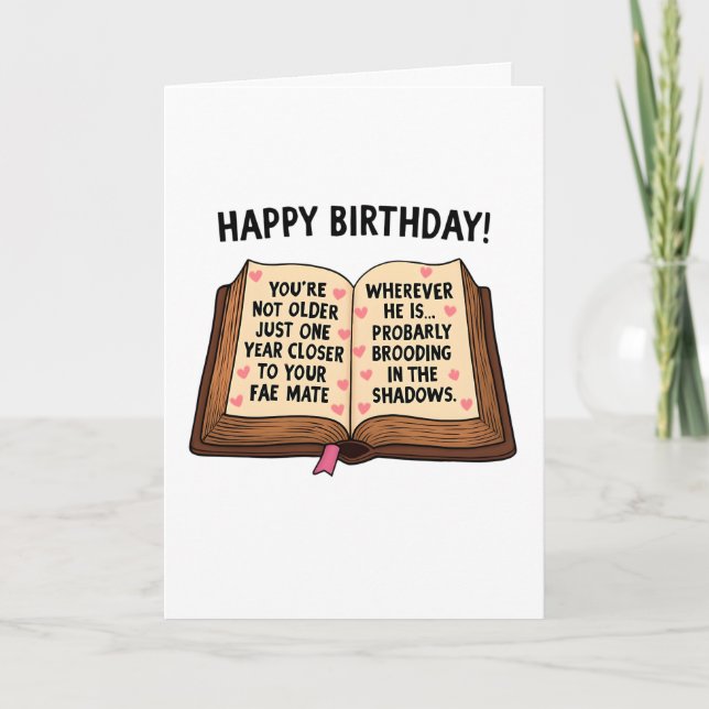 Funny Bookish Birthday Card (Front)