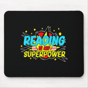 Funny Bookish Nerd Book Addict Design Women's Blac Mouse Mat