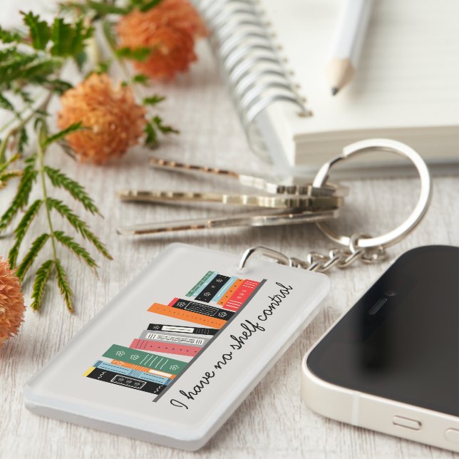 Funny Bookish No Shelf Control Key Ring (Front Right)