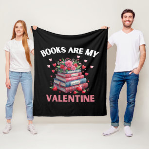 Funny Books Are My Valentine Fleece Blanket