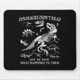 Funny Bookwork Nerd Book Club Reading Lovers Dinos Mouse Mat