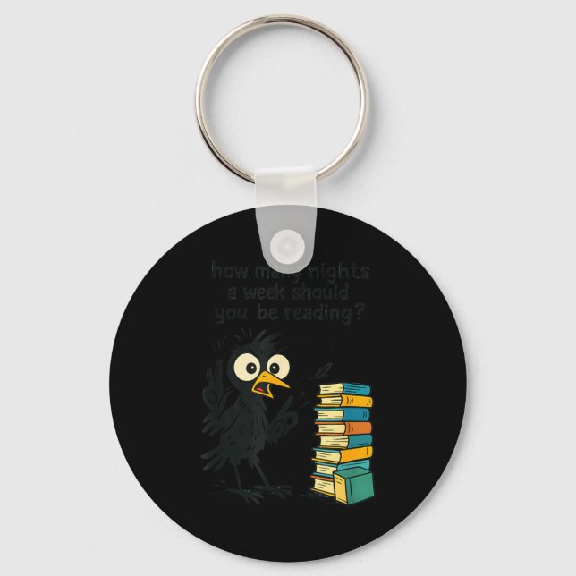 Funny Bookworm 6 7 Meme Design _ Reading Nights Hu Key Ring (Front)