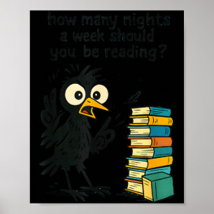 Funny Bookworm 6 7 Meme Design _ Reading Nights Hu Poster