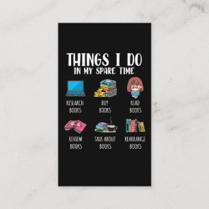 Funny Bookworm Author Novel Reading Book Lover Business Card