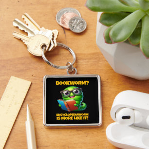 Funny Bookworm? Encyclopediaworm is More Like It! Key Ring